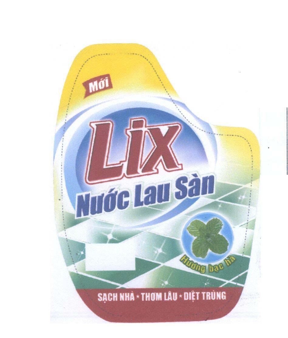 Nhãn hiệu Lix Nước Lau Sàn Sạch Nhà - Thơm Lâu - Diệt Trùng Mới  của Công ty cổ phần bột giặt Lix, số đơn 4-2009-22695