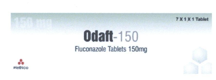 Trademark Odaft-150 plethico Fluconazole Tablets 150mg 7x1x1 Tablet, hình ODAFT 150 FLUCONAZOLE TABLETS 150MG PLETHICO PETHICO PETHICO PLETICO PLEHICO PEHICO PETICO LEHICO LETICO 7X1X1 TABLET of Plethico Pharmaceuticals Limited, application No 4-2009-26623