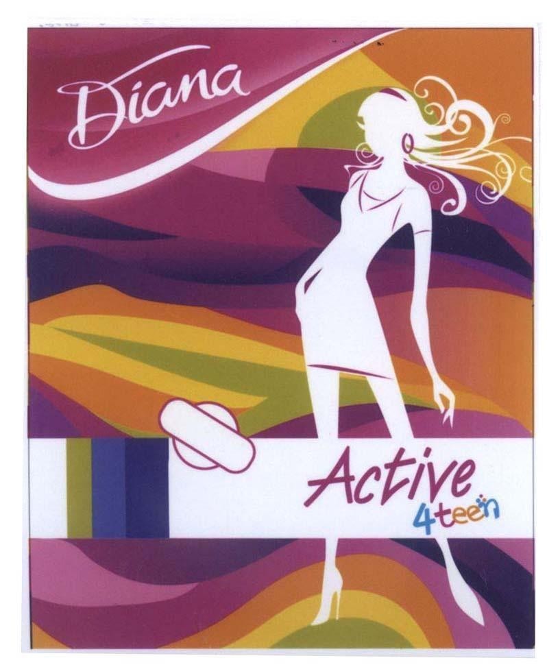 Nhãn hiệu Diana Active 4teen  của Công ty cổ phần DIANA UNICHARM, số đơn 4-2010-08709