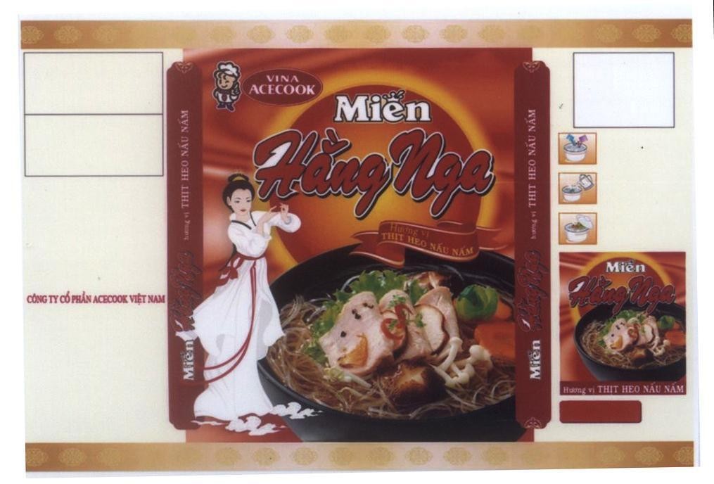 Hằng Nga VINA ACECOOK Miến Hương vị Thịt Heo Nấu Nấm Công ty cổ phần ACECOOK Việt Nam 