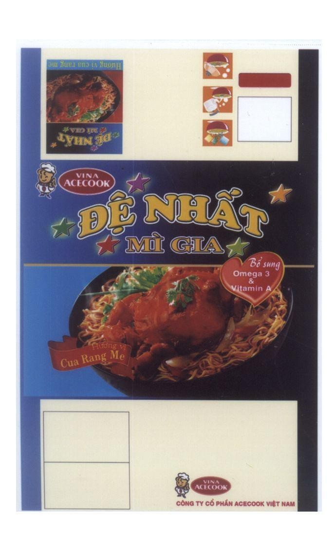 VINA ACECOOK Đệ Nhất Mì Gia hương vị Cua Rang Me Bổ sung Omega 3 & Vitamin A Công ty cổ phần ACECOOK Việt Nam 