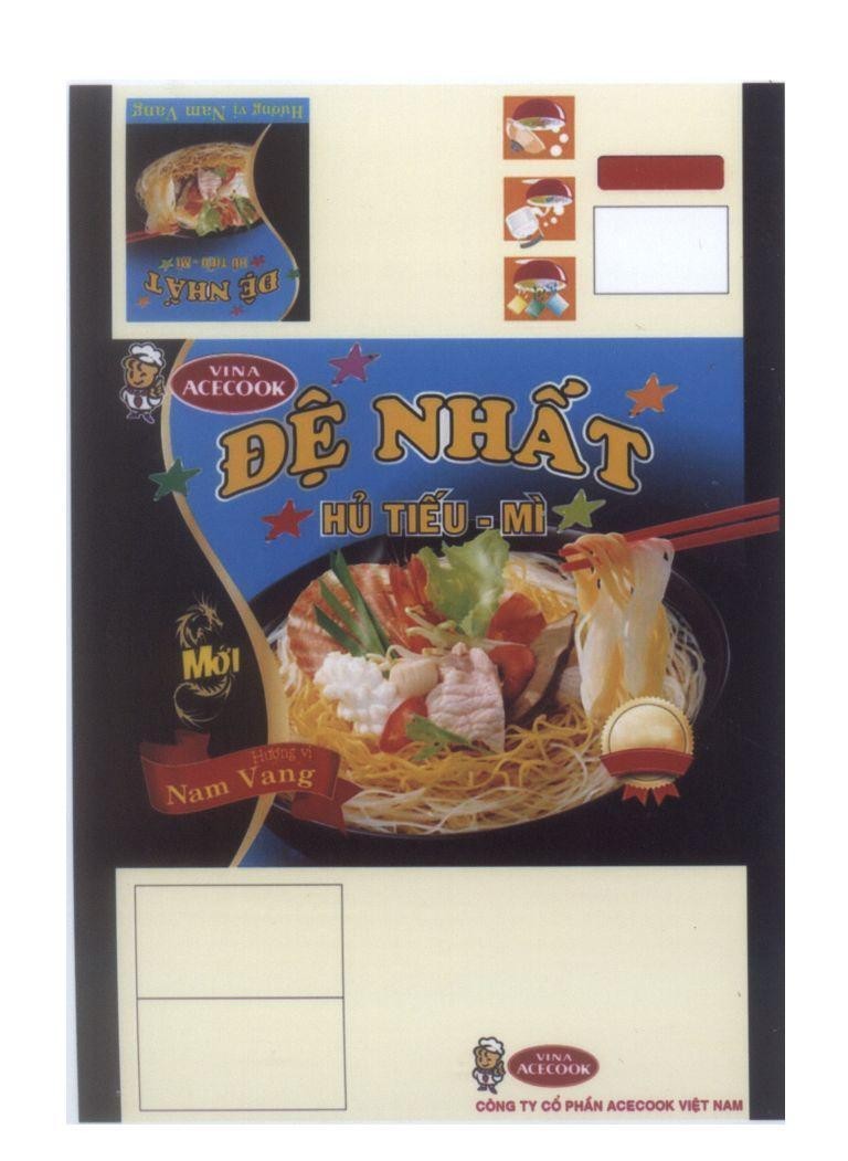 Nhãn hiệu VINA ACECOOK Đệ Nhất Hủ Tiếu - Mì Hương vị Nam Vang Công ty cổ phần ACECOOK Việt Nam  của Công ty cổ phần Acecook Việt Nam (Acecook VietNam Jsc.), số đơn 4-2010-23793