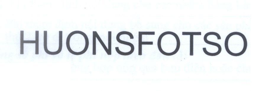 Trademark HUONSFOTSO  of PHARMAMATE INTERNATIONAL CO., LTD, application No 4-2011-12529