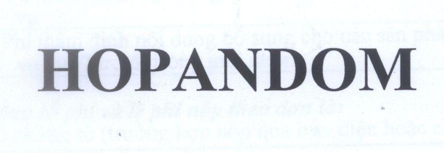 Công ty TNHH dược phẩm Hồng Hà的HOPANDOM 品牌, 申请号 4-2011-18552