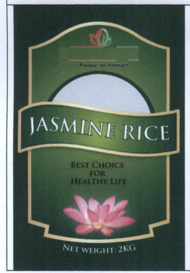 Nhãn hiệu JASMINE RICE BEST CHOICE FOR HEALTHY LIFE...  của Công ty TNHH Xuất Nhập Khẩu Đại Dương Xanh, số đơn 4-2012-01778