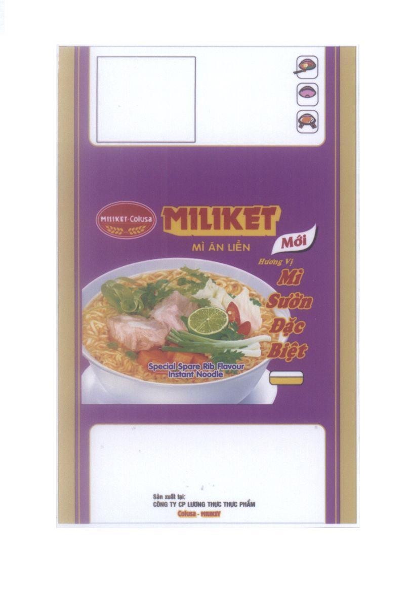 MILIKET MILIKET-Colusa Mì Ăn Liền Mới Hương Vị Mì Sườn Đặc Biệt Special Spare Rib Flavour Instant Noodle Sản xuất tại 