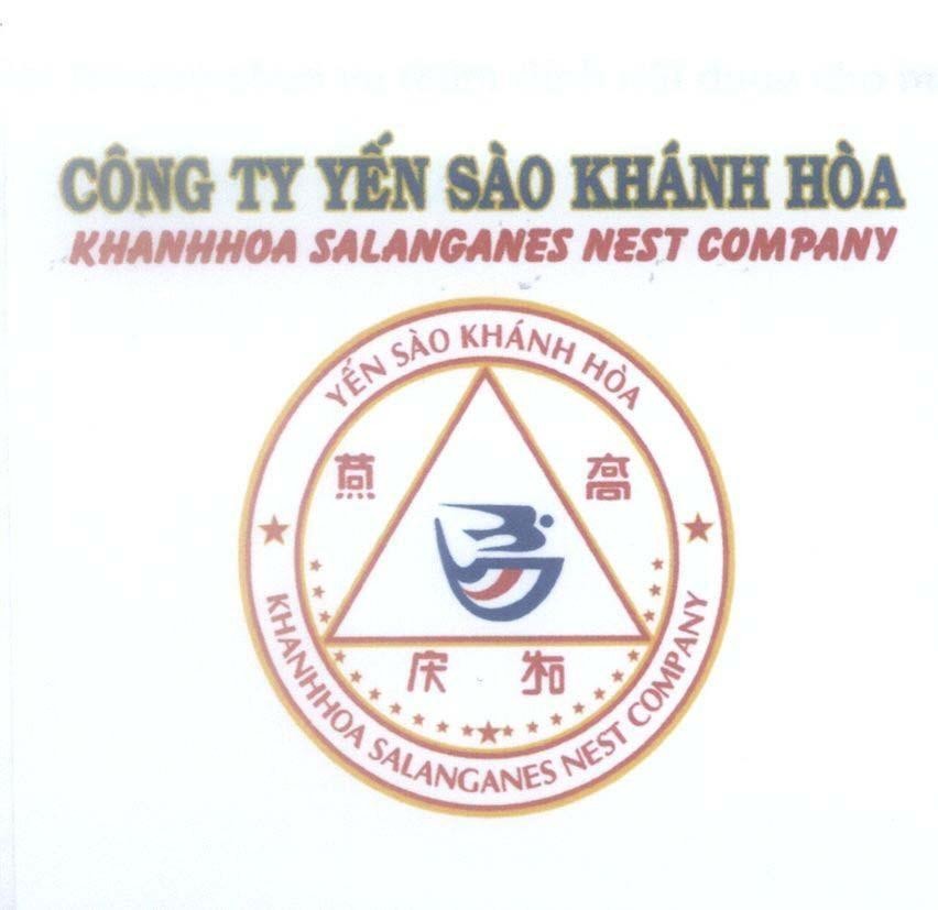 Nhãn hiệu Công ty Yến Sào Khánh Hoà KHANHHOA SALANGANES NEST COMPANY Yến Sào Khánh Hoà [yan wo qing he: yến sào khánh hoà]  của Công ty TNHH nhà nước một thành viên Yến sào Khánh Hòa, số đơn 4-2012-06841