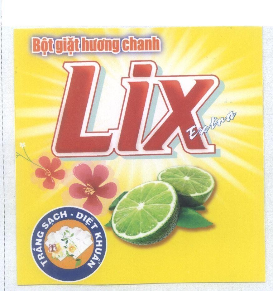 Nhãn hiệu Lix Bột giặt hương chanh Extra  của Công ty cổ phần bột giặt LIX, số đơn 4-2012-25796