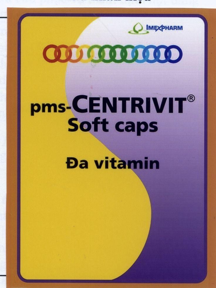 Công ty cổ phần dược phẩm Imexpharm的pms-CENTRIVIT Soft caps Đa vitamin 品牌, 申请号 4-2012-27535