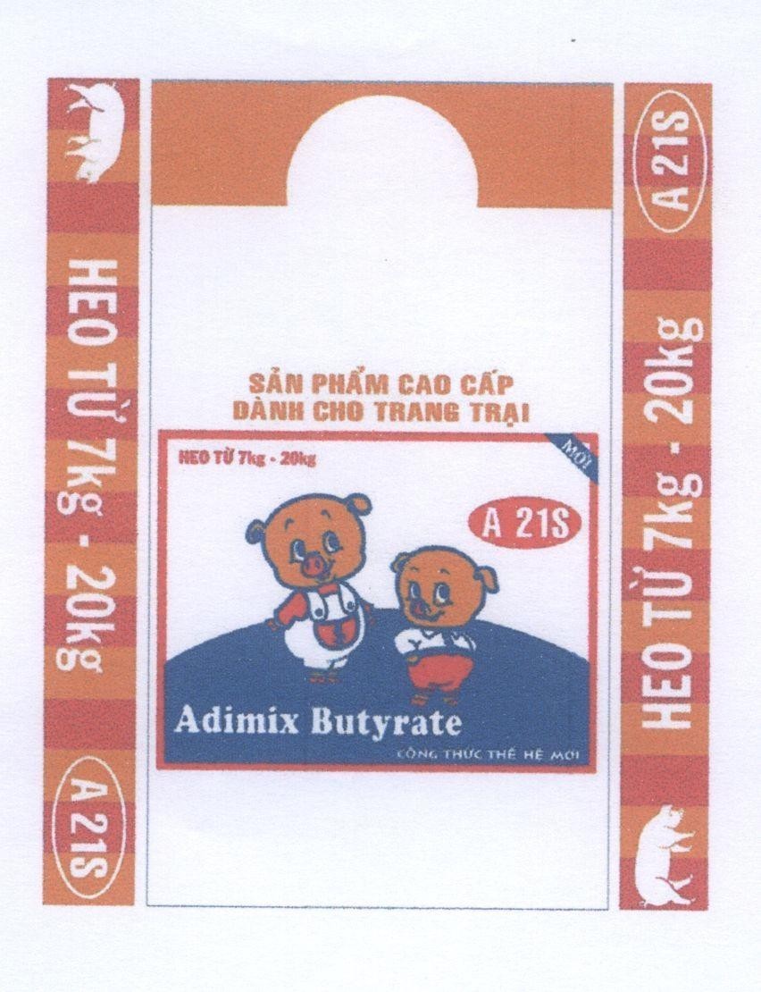 Adimix Butyrate A 21S Heo Từ 7Kg 20Kg A 21S Sản Phẩm Cao Cấp Dành Cho Trang Trại Công Thức Thế Hệ Mới Mới 