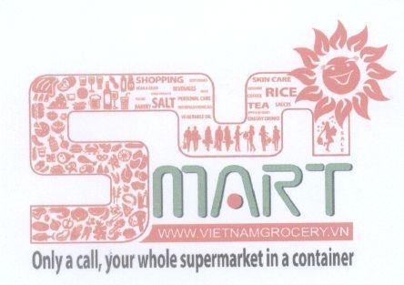 Nhãn hiệu S MART Only a call, your whole supermarket in a container WWW.VIETNAMGROCERY.VN SKIN CARE RICE TEA SHOPPING  của Công ty cổ phần lương thực Bình Minh, số đơn 4-2013-03314
