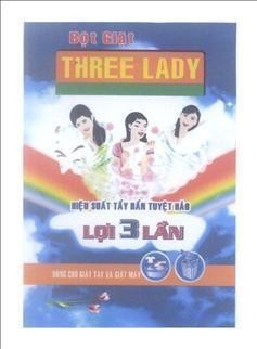 Nhãn hiệu THREE LADY Bột Giặt Lợi 3 Lần Hiệu Suất Tẩy Bẩn Tuyệt Hảo Dùng Cho Giặt Tay Và Giặt Máy  của Công ty TNHH thương mại và đầu tư Việt Xanh, số đơn 4-2013-05221