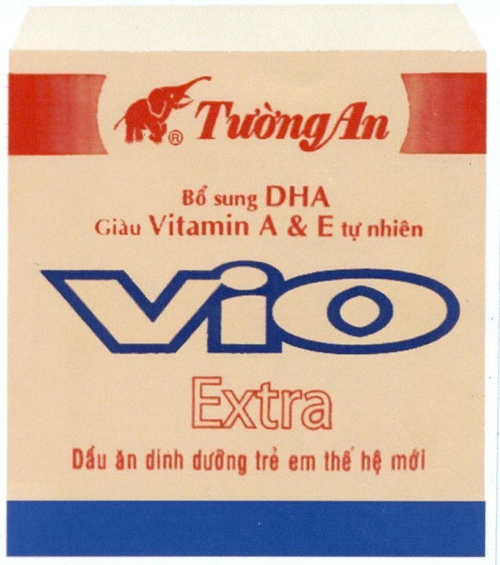Nhãn hiệu Tường An Bổ sung DHA Giàu Vitamin A & E tự nhiên VIO Extra Dầu ăn dinh dưỡng trẻ em thế hệ mới  của Công ty cổ phần dầu thực vật Tường An, số đơn 4-2013-06470