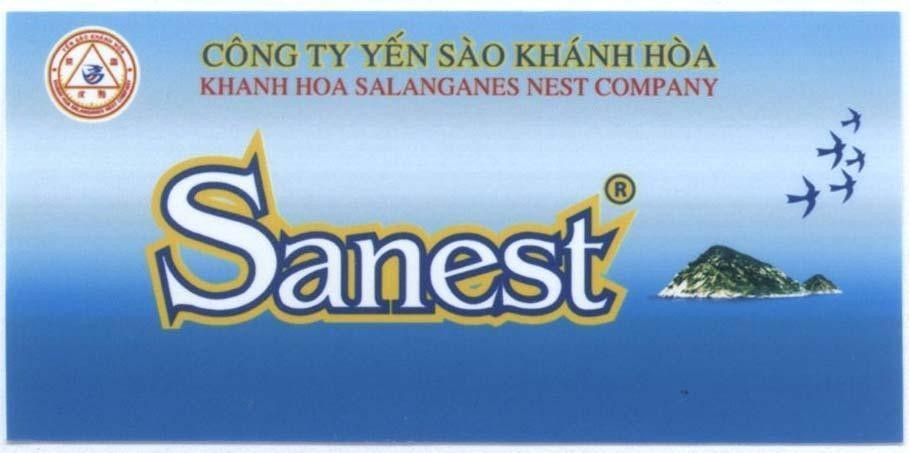 Nhãn hiệu Sanest Công Ty Yến Sào Khánh Hoà KHANH HOA SALANGANES NEST COMPANY  của Công ty TNHH nhà nước một thành viên Yến Sào Khánh Hòa, số đơn 4-2013-08332