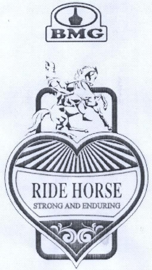 Nhãn hiệu RIDE HORSE BMG STRONG AND ENDURING  của Công ty cổ phần rượu Đức Hạnh BMG, số đơn 4-2013-12102