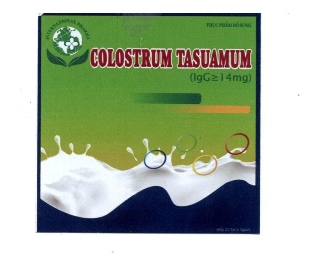 COLOSTRUM TASUAMUM INTERNATIONAL PHARMA Thực Phẩm Bổ Sung (IgG 14mg) Hộp 20 túi x 5gam 