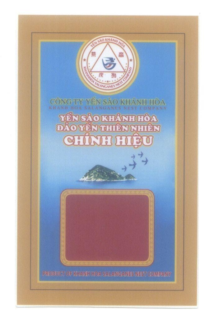 Nhãn hiệu Yến Sào Khánh Hoà Đảo Yến Thiên Nhiên Chính Hiệu PRODUCT OF KHANH HOA ALANGANES NEST COMPANY  của Công ty TNHH nhà nước một thành viên yến sào Khánh Hòa, số đơn 4-2013-20372