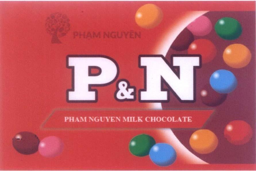 Nhãn hiệu P & N PHAM NGUYEN MILK CHOCOLATE Phạm Nguyên  của Công ty TNHH chế biến thực phẩm & bánh kẹo Phạm Nguyên, số đơn 4-2013-27756