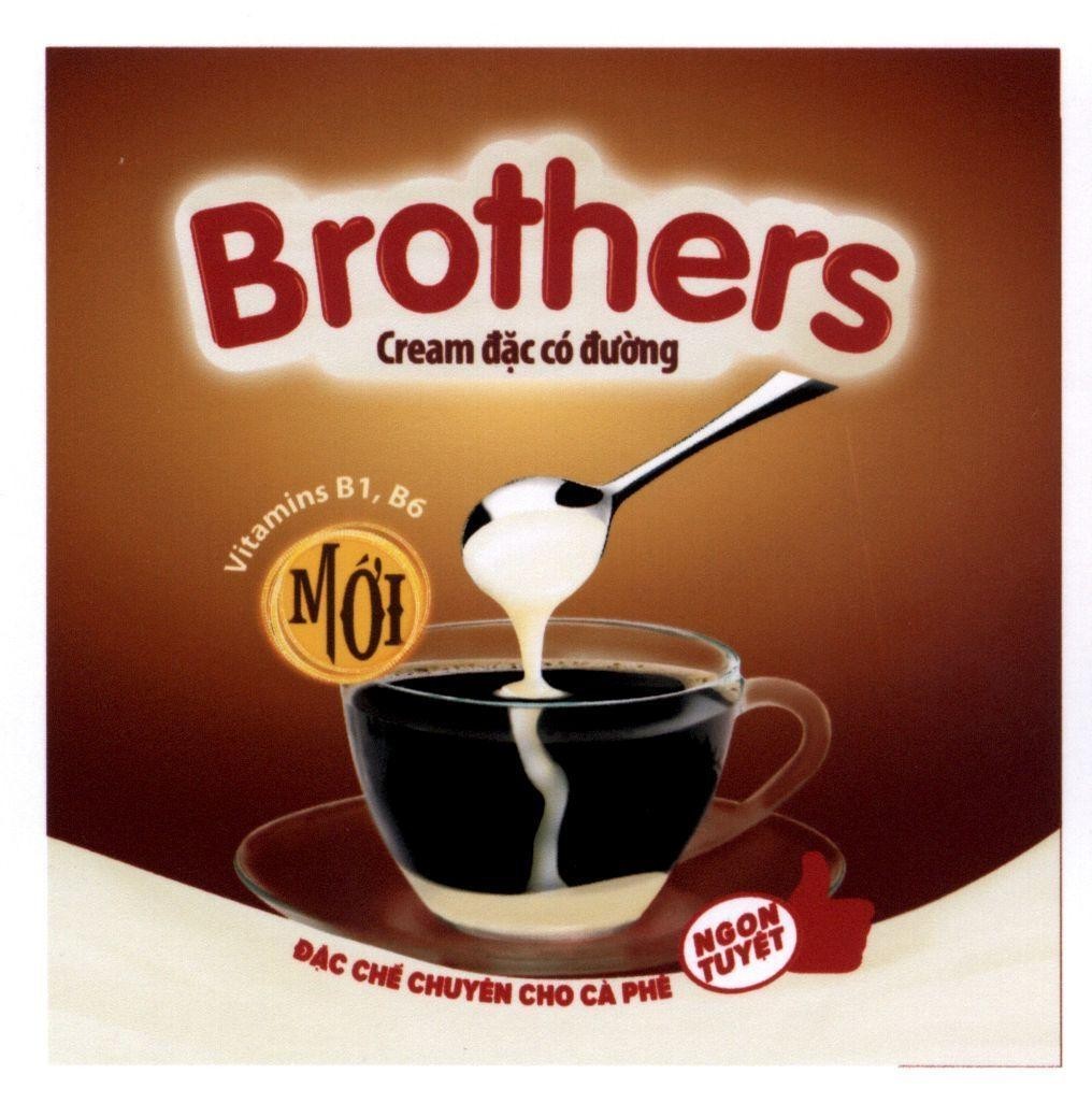 Nhãn hiệu Brothers Cream đặc có đường Đặc Chế Chuyên Cho Cà Phê Ngon Tuyệt Vitamins B1, B6 Mới  của Công ty cổ phần đầu tư Trung Nguyên, số đơn 4-2014-01510