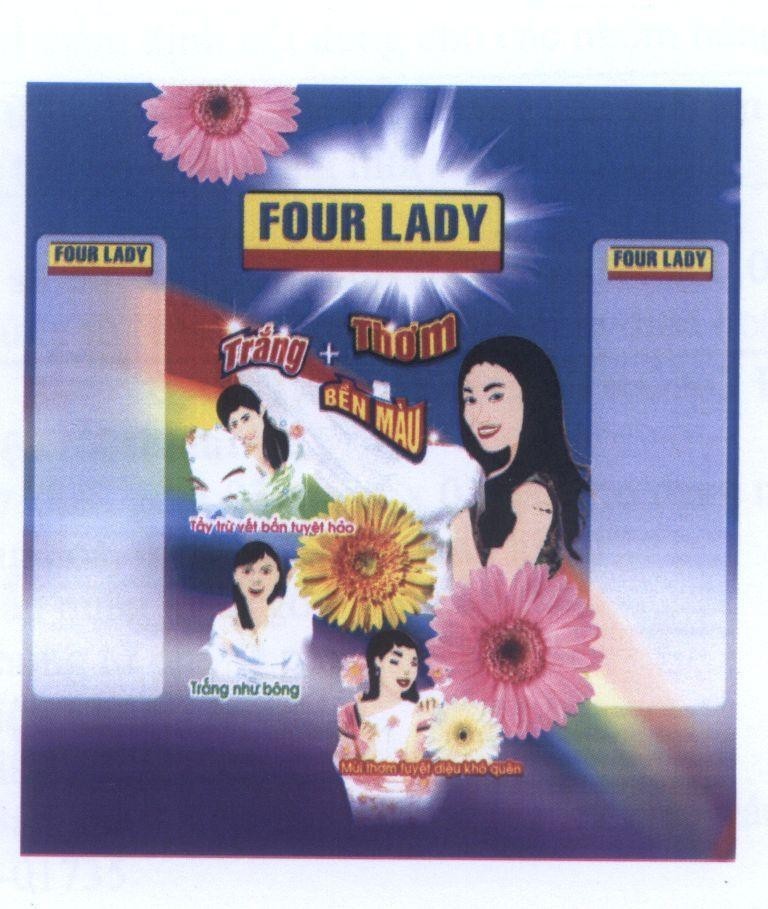 Nhãn hiệu FOUR LADY Trắng Thơm Bền Màu  của Công ty TNHH thương mại và đầu tư Việt Xanh, số đơn 4-2014-03014