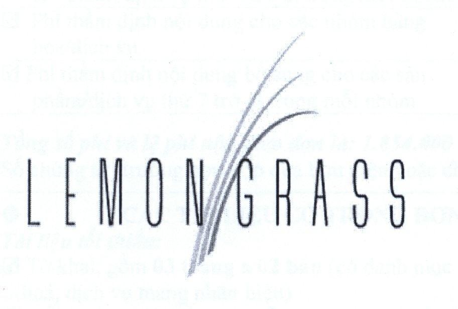 Nhãn hiệu LEMONGRASS  của Công ty cổ phần tập đoàn Mặt Trời, số đơn 4-2014-06955