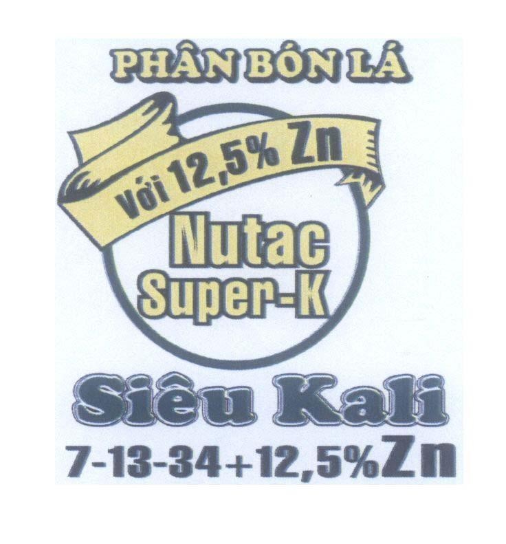 Nutac Super-K Phân Bón Lá Với 12,5% Zn Siêu Kali 7-13-34+12,5%Zn 