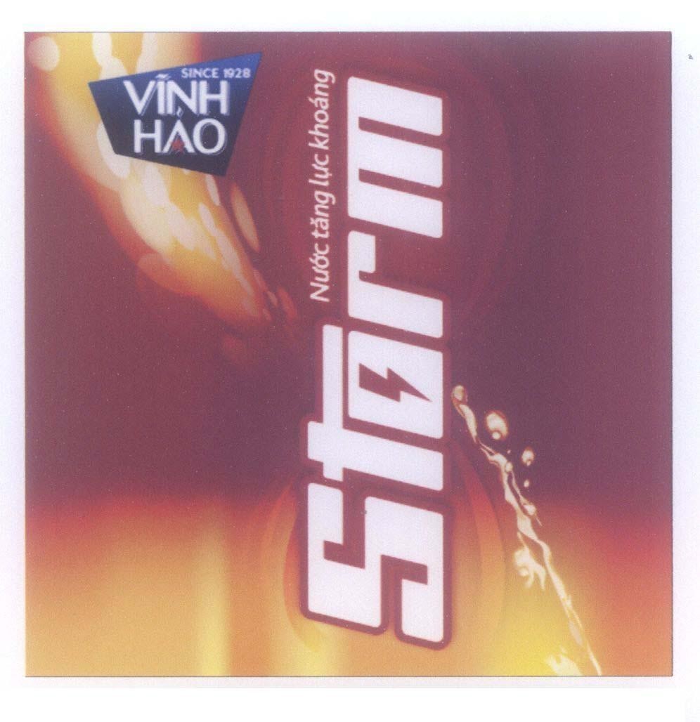 Nhãn hiệu Storm Vĩnh Hảo Nước tăng lực khoáng Since 1928  của Công ty cổ phần nước khoáng Vĩnh Hảo, số đơn 4-2014-11681