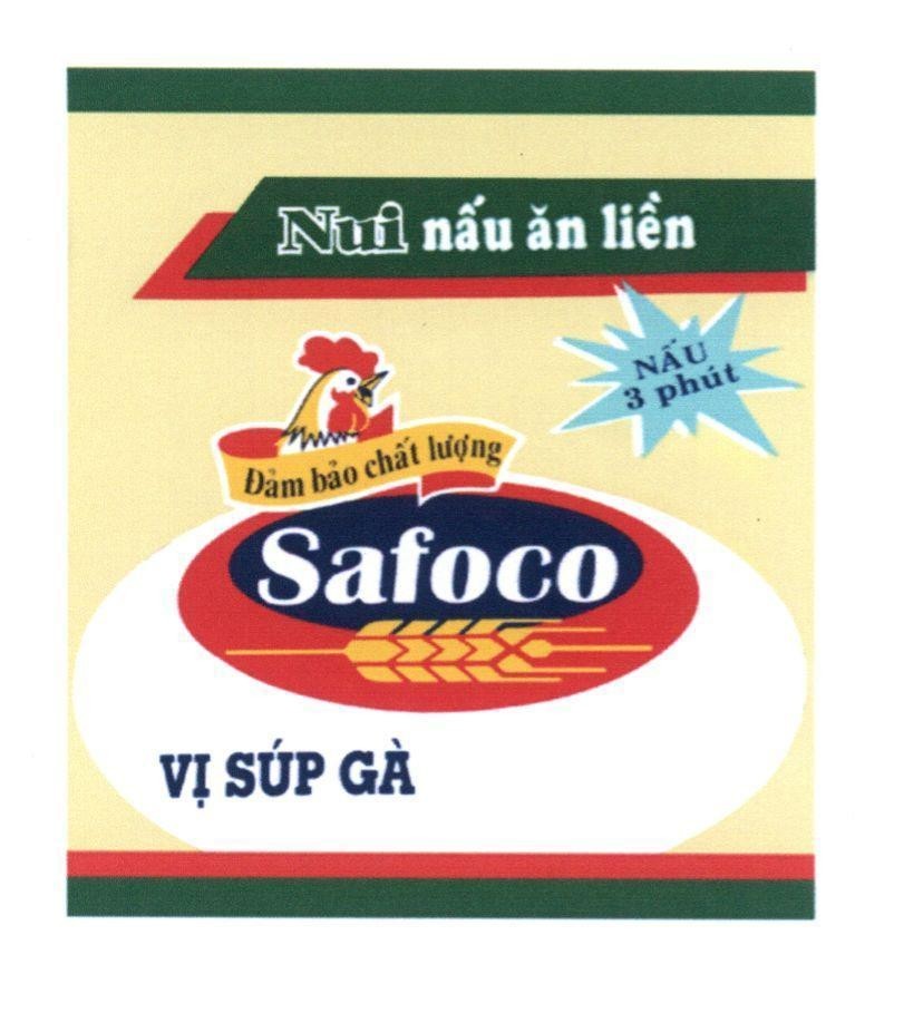 Safoco Nui nấu ăn liền Nấu 3 phút Đảm bảo chất lượng Vị Súp Gà 