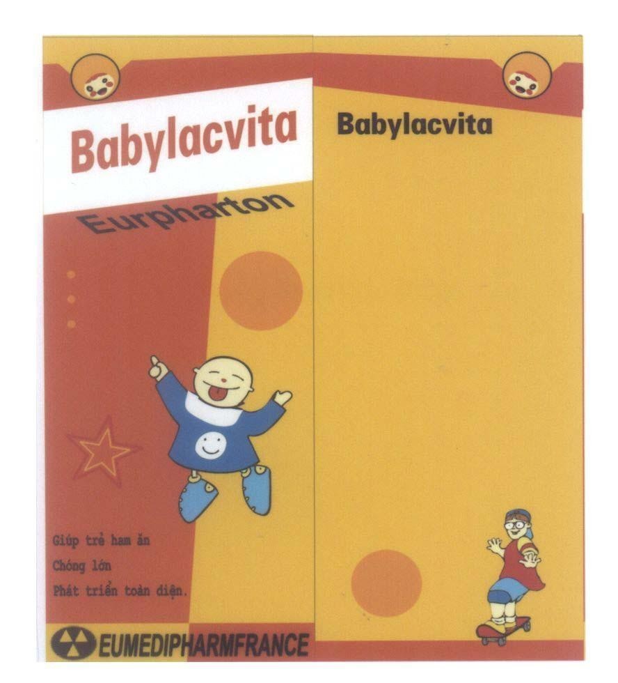 Nhãn hiệu Babylacvita Eurpharton EUMEDIPHARMFRANCE Babylacvita Giúp trẻ ham ăn Chóng lớn Phát triển toàn diện  của Công ty cổ phần y dược Pháp Âu, số đơn 4-2014-16228