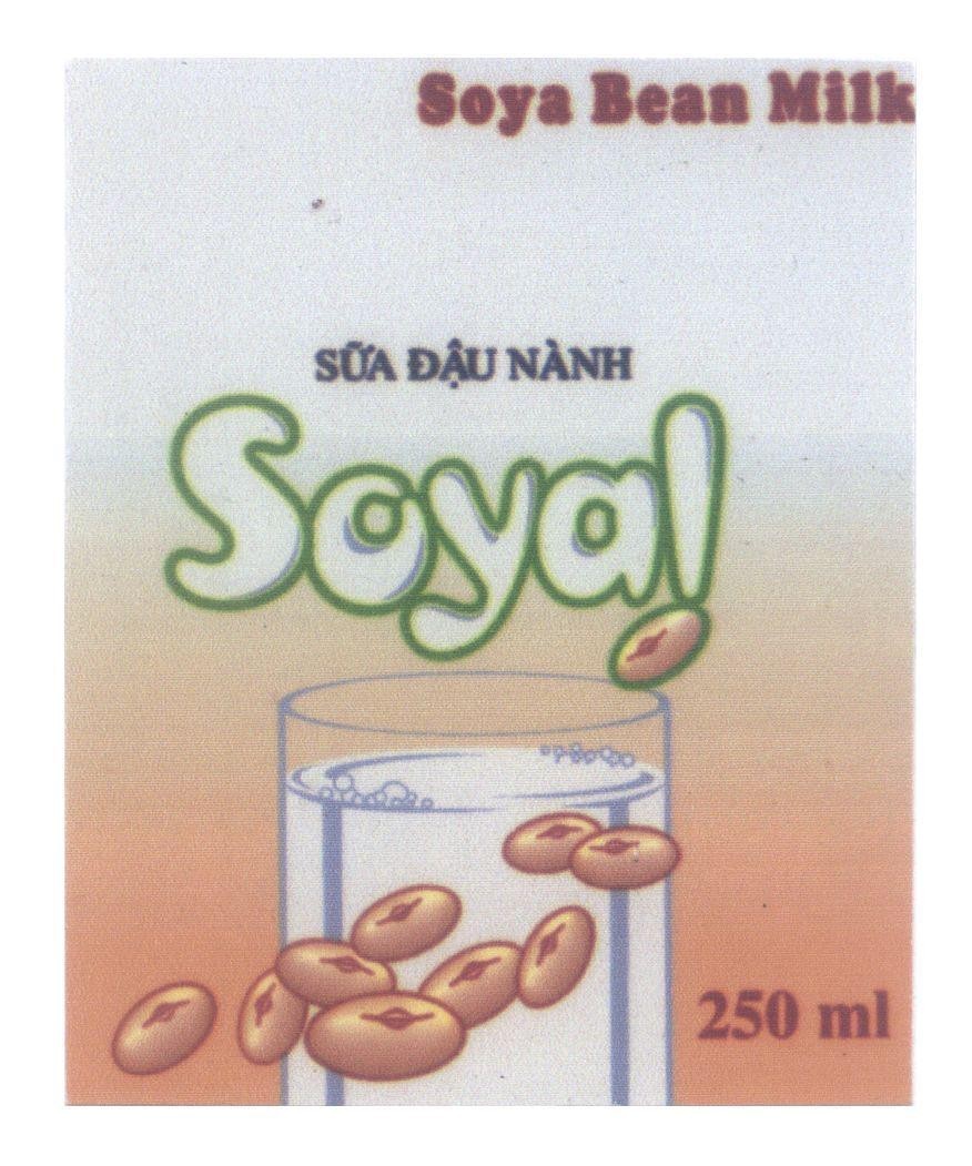 Nhãn hiệu Sữa đậu nành Soyal Soya Bean Milk 250 ml  của Công ty TNHH công nghệ thực phẩm Hoàng Phương, số đơn 4-2014-23427