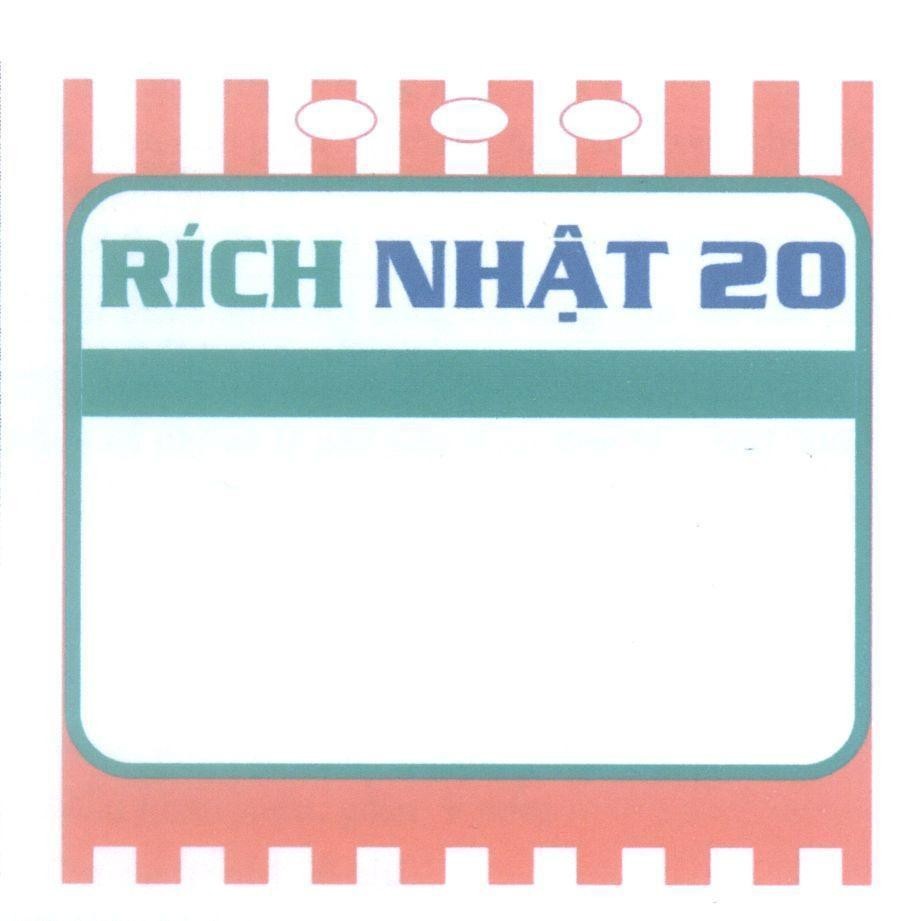 Nhãn hiệu Rích Nhật 20  của Công ty TNHH thương mại Ngân Gia Nhật, số đơn 4-2014-23830
