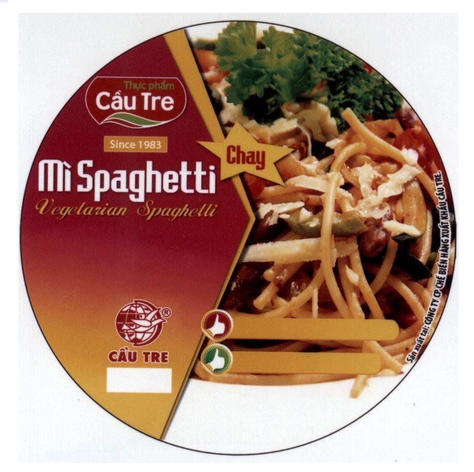 Nhãn hiệu Mì Spaghetti Chay Vegetarian Spaghetti Cầu Tre Thực phẩm  của Công ty cổ phần thực phẩm CJ Cầu Tre, số đơn 4-2014-24455