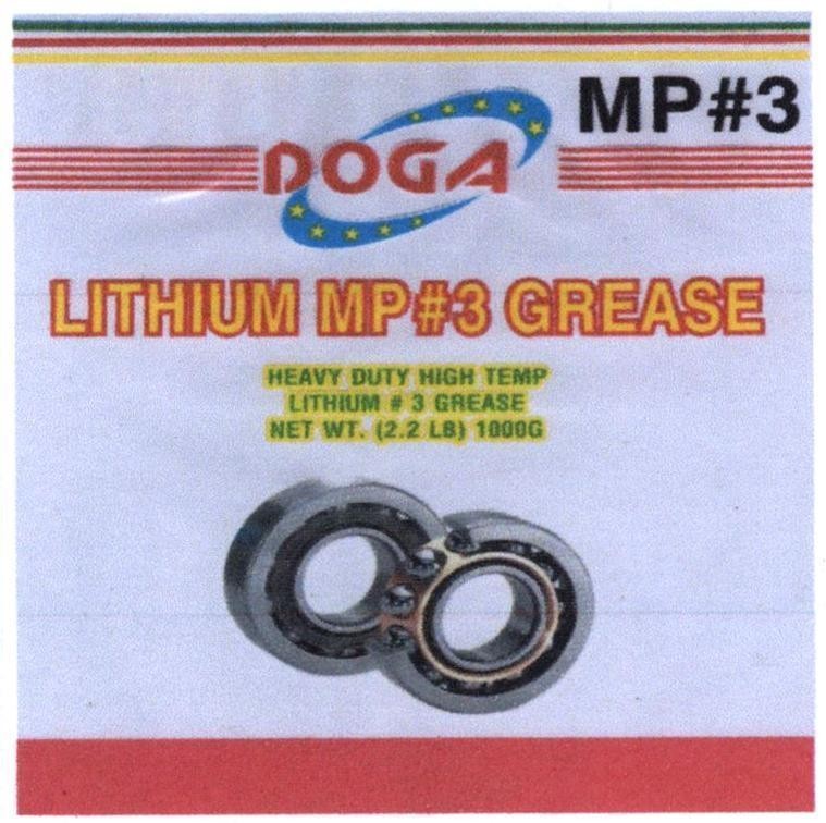 DOGA LITHIUM MP#3 GREASE MP#3 HEAVY DUTY HIGH TEMP LITHIUM # 3 GREASE NET WT. (2.2 LB) 1000G 