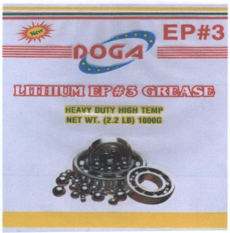 DOGA LITHIUM EP#3 GREASE HEAVY DUTY HIGH TEMP NET WT. (2.2 LB) 1000G New EP#3 