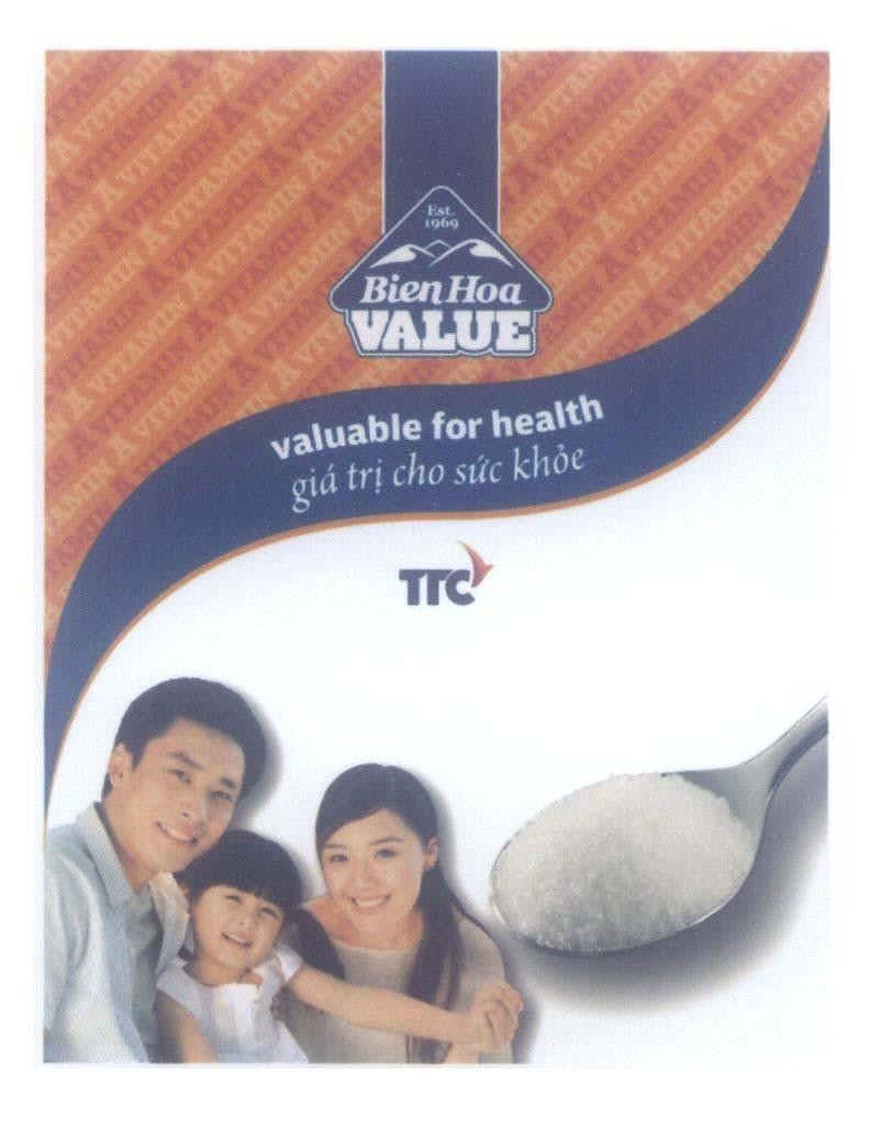 Trademark BienHoa VALUE valuable for health giá trị cho sức khoẻ Est. 1969 TTC  of Công ty cổ phần hàng tiêu dùng Biên Hòa, application No 4-2015-01077