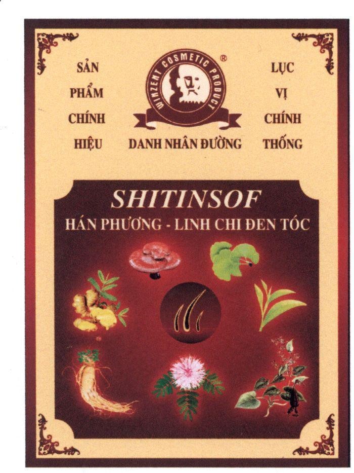 Nhãn hiệu SHITINSOF Hán Phương - Linh Chi Đen Tóc Danh Nhân Đường Sản phẩm Chính Hiệu Lục Vị Chính Thống WINZENT COSMETIC PRODUCT  của Công ty TNHH Hoàng Hương, số đơn 4-2015-01474