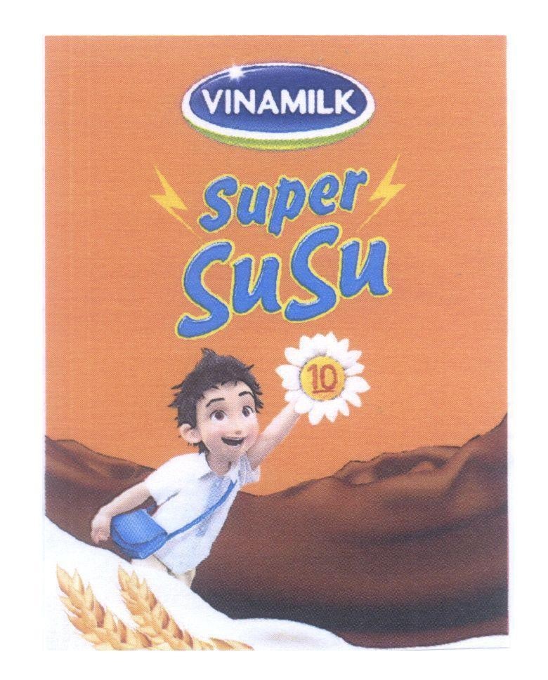 Nhãn hiệu VINAMILK Super SuSu 10  của Công ty cổ phần sữa Việt Nam (VINAMILK), số đơn 4-2015-07930
