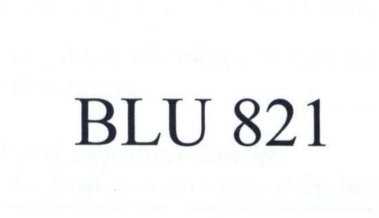 Nhãn hiệu BLU 821  của Công ty TNHH một thành viên thuốc lá Thanh Hóa, số đơn 4-2015-14652