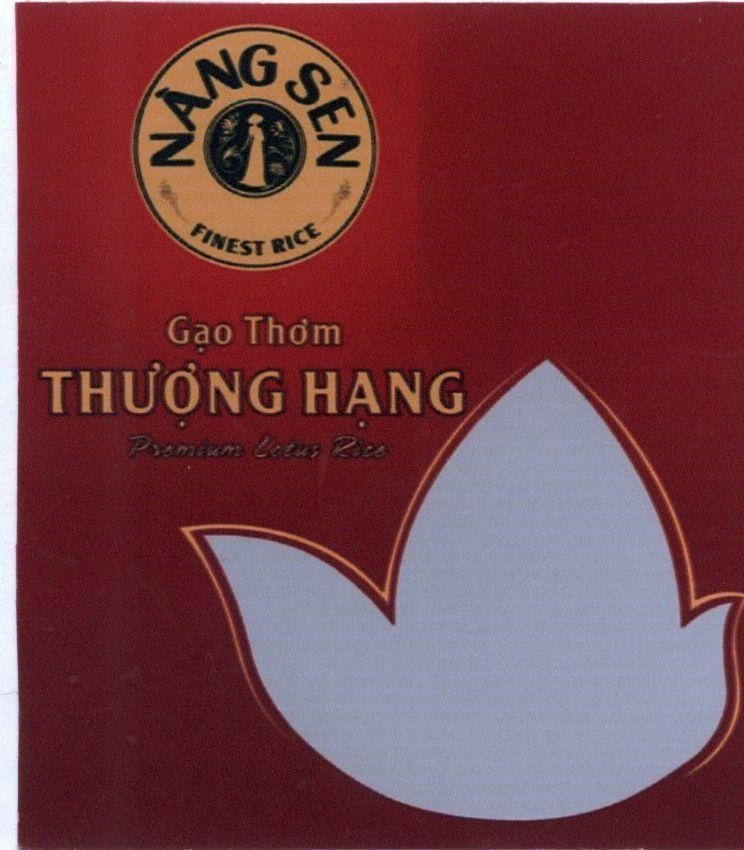 Nhãn hiệu Nàng Sen FINEST RICE Gạo Thơm Thượng Hạng Premium Lotus Rice  của Công ty TNHH xuất nhập khẩu Đại Dương Xanh, số đơn 4-2015-15659
