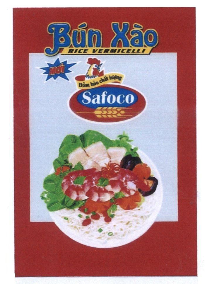Nhãn hiệu Bún Xào RICE VERMICELLI Safoco Đảm bảo chất lượng  của Công ty cổ phần lương thực thực phẩm Safoco, số đơn 4-2015-21173