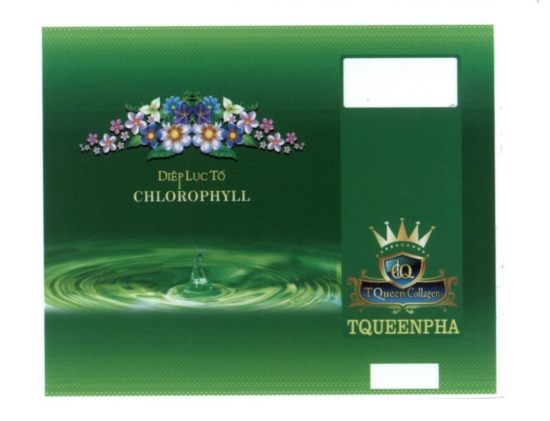 Nhãn hiệu TQUEENPHA Diệp Lục Tố CHLOROPHYLL TQueen Collagen C Q L [T Q]  của Công ty cổ phần dược phẩm Top Queen Việt Nam, số đơn 4-2015-35969