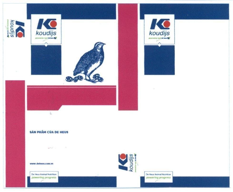 Trademark K koudijs powered by royal de heus powering progress  of Công ty TNHH DE HEUS, application No 4-2015-37270