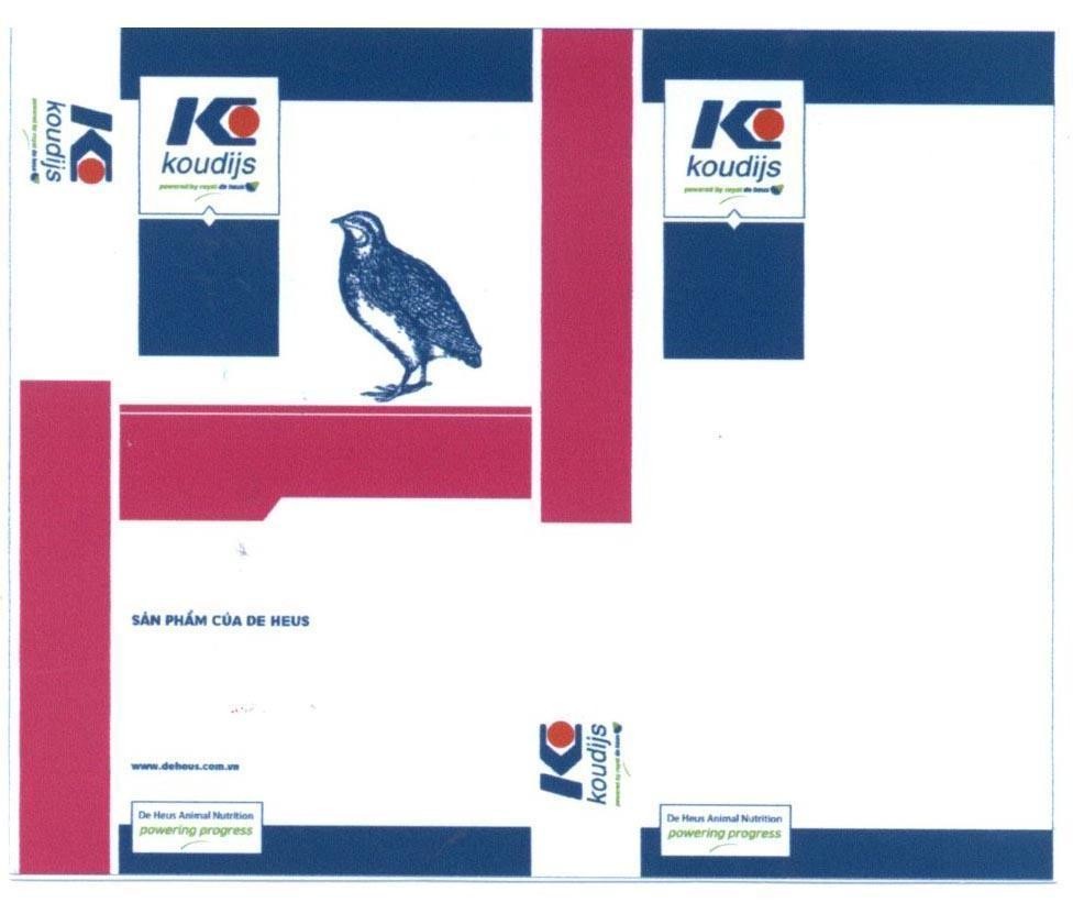 Trademark K koudijs powered by royal de heus powering progress  of Công ty TNHH DE HEUS, application No 4-2015-37271