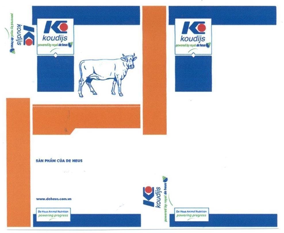 Trademark K koudijs powered by royal de heus powering progress...  of Công ty TNHH De Heus, application No 4-2015-37276