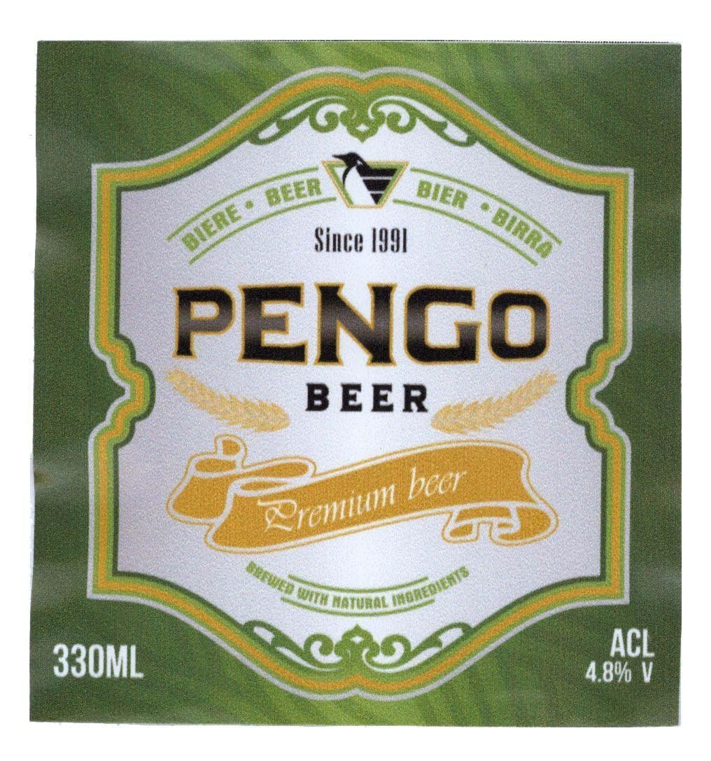 PENGO BEER BIERE BIER BIRRA BREWER WITH NATURAL INGREDIENTS Preminum beer 