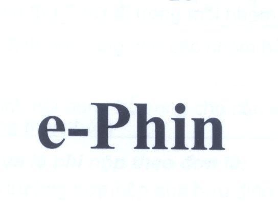 Trademark e-Phin  of Công ty cổ phần VINACAFé Biên Hòa, application No 4-2016-01910