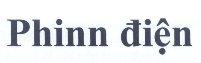 Trademark Phinn điện  of Công ty cổ phần VINACAFé Biên Hòa, application No 4-2016-01911