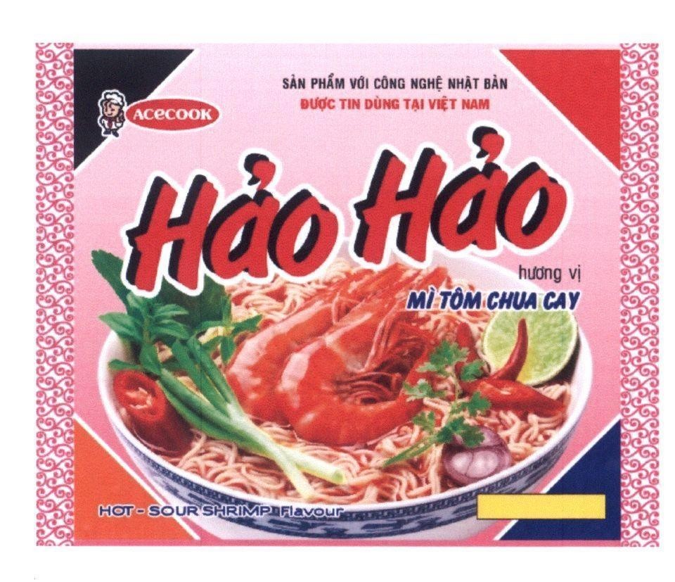 Nhãn hiệu Hảo Hảo hương vị Mì Tôm Chua Cay ACECOOK Sản Phẩm Với Công Nghệ Nhật Bản Được Tin Dùng Tại Việt Nam HOT SOUR SHRIMP  của Công ty cổ phần Acecook Việt Nam, số đơn 4-2016-05945