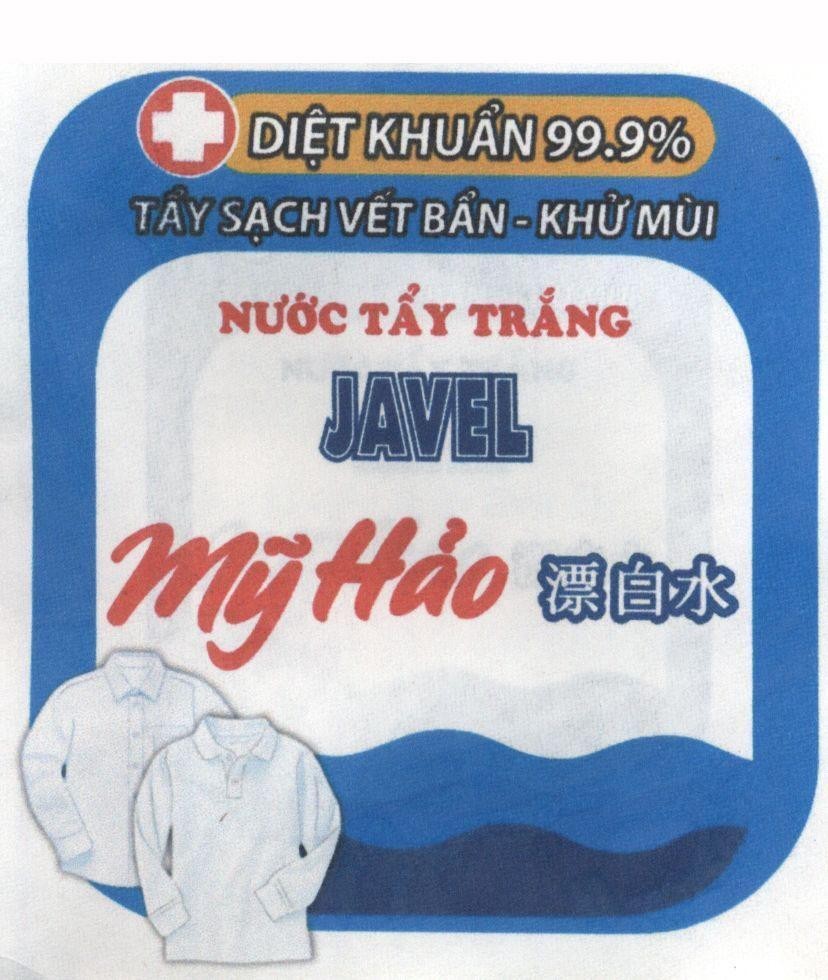 Nhãn hiệu Tẩy sạch vết bẩn - khử mùi Nước tẩy trắng JAVEL Mỹ Hảo  của Công ty TNHH sản xuất thương mại hóa mỹ phẩm Mỹ Hảo, số đơn 4-2016-06055
