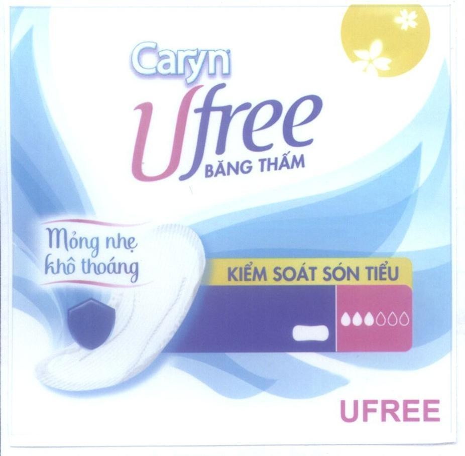 Nhãn hiệu Caryn Ufree Băng Thấm mỏng nhẹ khô thoáng Kiểm Soát Són Tiểu  của Công ty cổ phần Diana Unicharm, số đơn 4-2016-35433